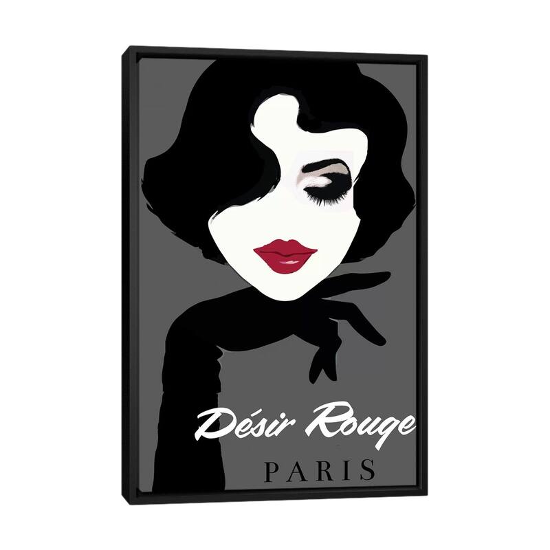 iCanvas "Desir Rouge Paris" by Vintage Apple Collection Framed - Black - 40x26