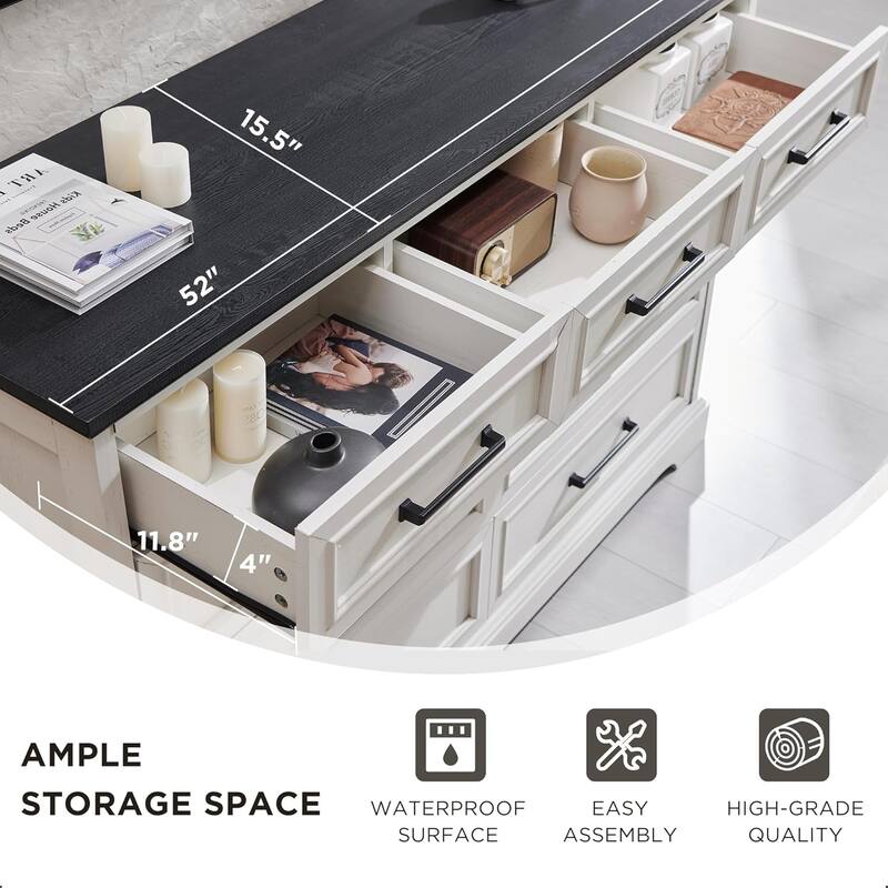Farmhouse 9 Drawers Dresser Chests for Bedroom, Wood Chest of Drawers