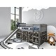 preview thumbnail 8 of 15, Twin Louver Low Loft with Slide in Antique Grey Twin Loft - Camo Tent
