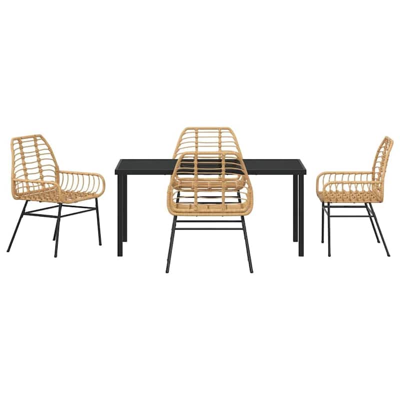 vidaXL Garden Dining Set Poly Rattan
