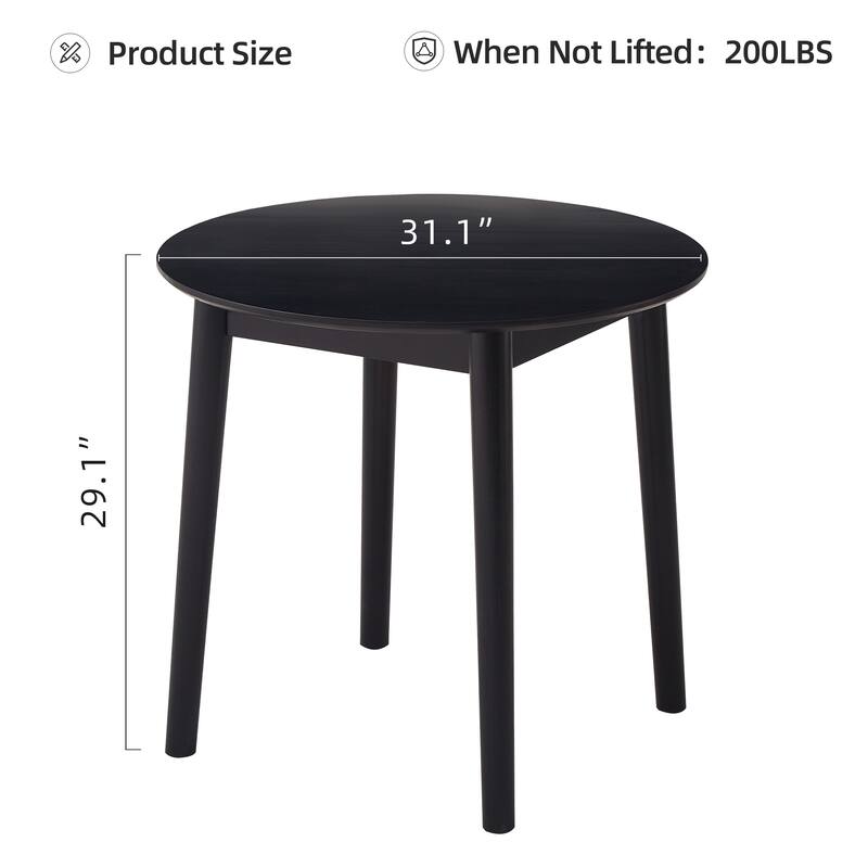 Round Table, All Solid Wood, Can Sit 2-4 People Diameter 31.5 Inches