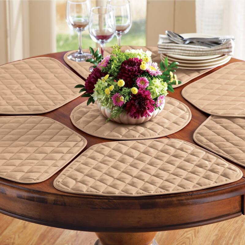 Kitchen Table Placemat and Centerpiece Set - 7 pc - 10.250 x 7.000 x 3.000 - Beige