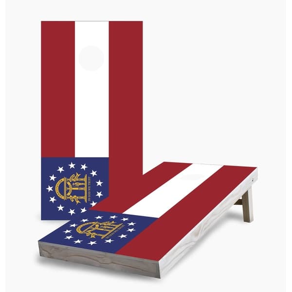 slide 2 of 7, Georgia State Flag Cornhole Game (Choose Wraps or Boards) 2x4 Boards (24" x 48") - Include ALL Accessories