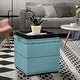preview thumbnail 1 of 58, Adeco Fabric Square Storage Ottoman with Tray