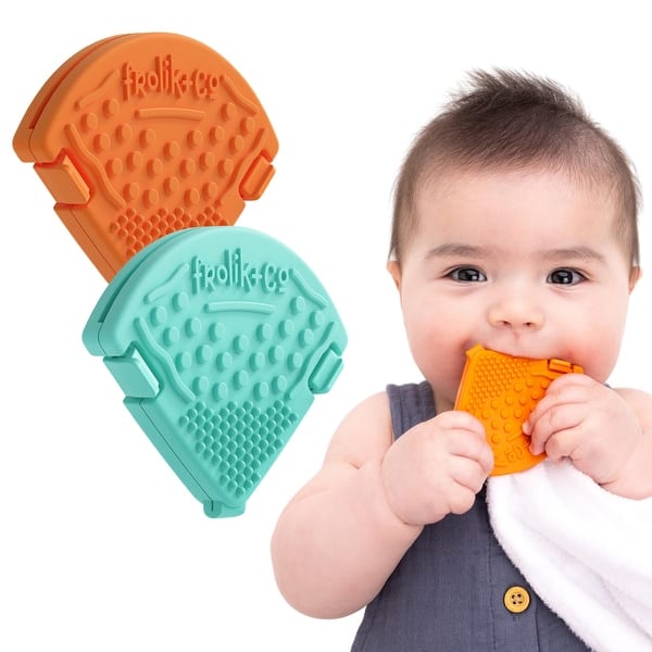 slide 2 of 12, Frolik+Co Toothi Baby Teether 2 pack - undroppable and adaptable teething support