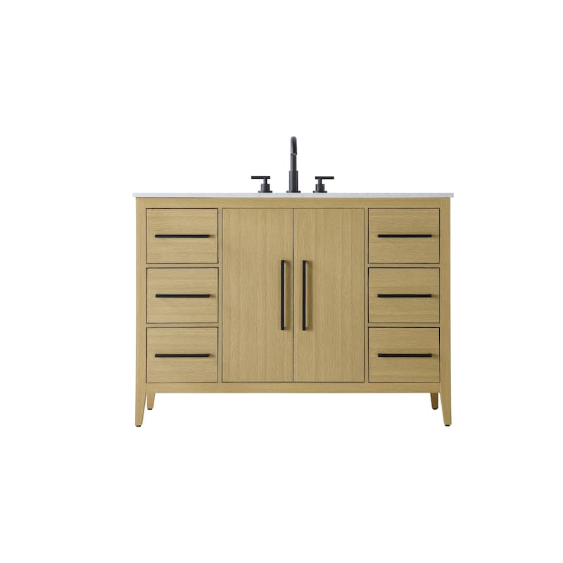 Elegant Lighting VF29348 Millie 48" Free Standing Single Basin Vanity - Honey Brown