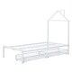 preview thumbnail 11 of 42, Twin Size House Shaped Metal Platform Bed with Drawers