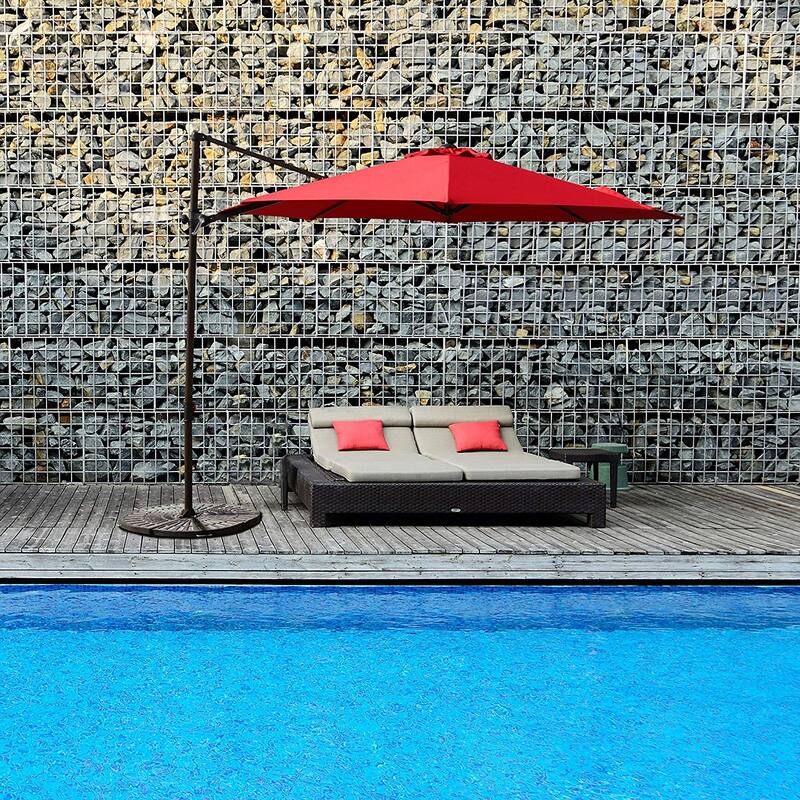 Clihome 10 FT UV Resistent Outdoor Patio Cantilever Umbrella with Tilt