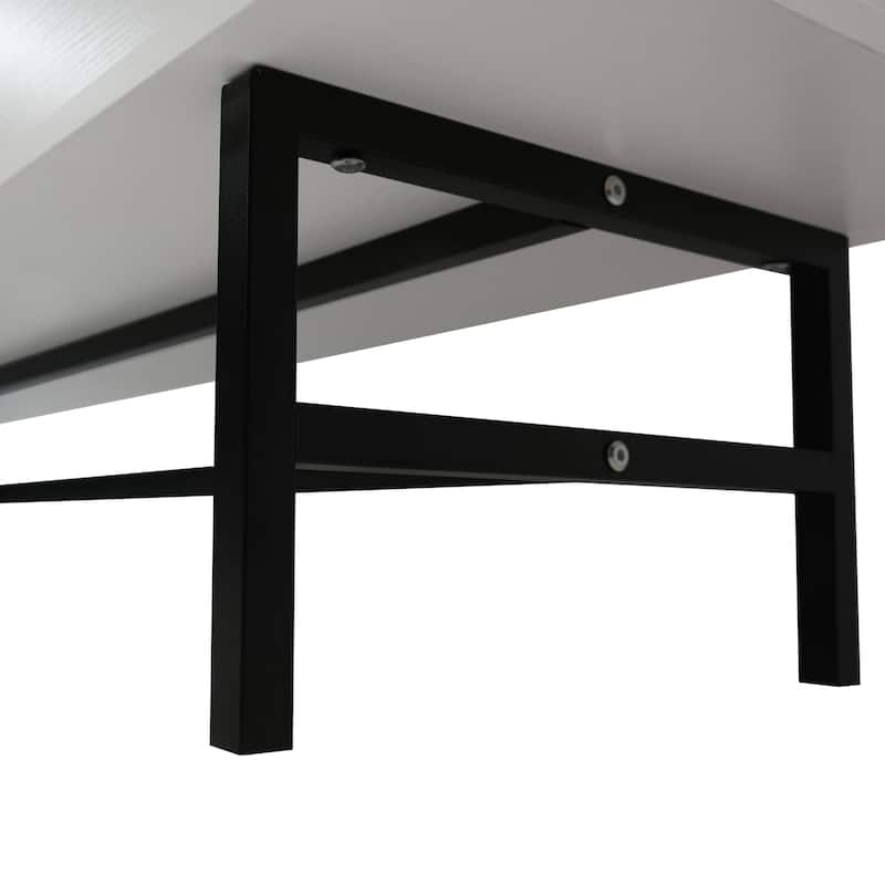 Rochester 2-Drawer 4-Shelf TV Stand Credenza with Iron Legs