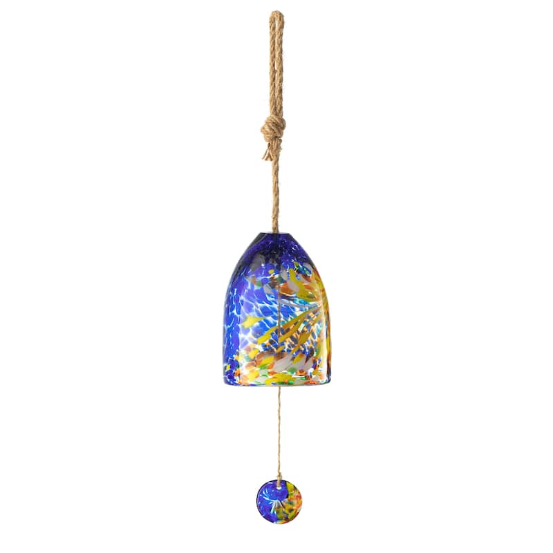 Glitzhome Set of 2 - 26"H Glass Twist Glaze Windchime - 32''H