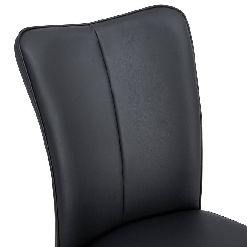 Modern/Minimalist Style PU Leather Dining Chairs Set of 4 with Sliver Metal Legs