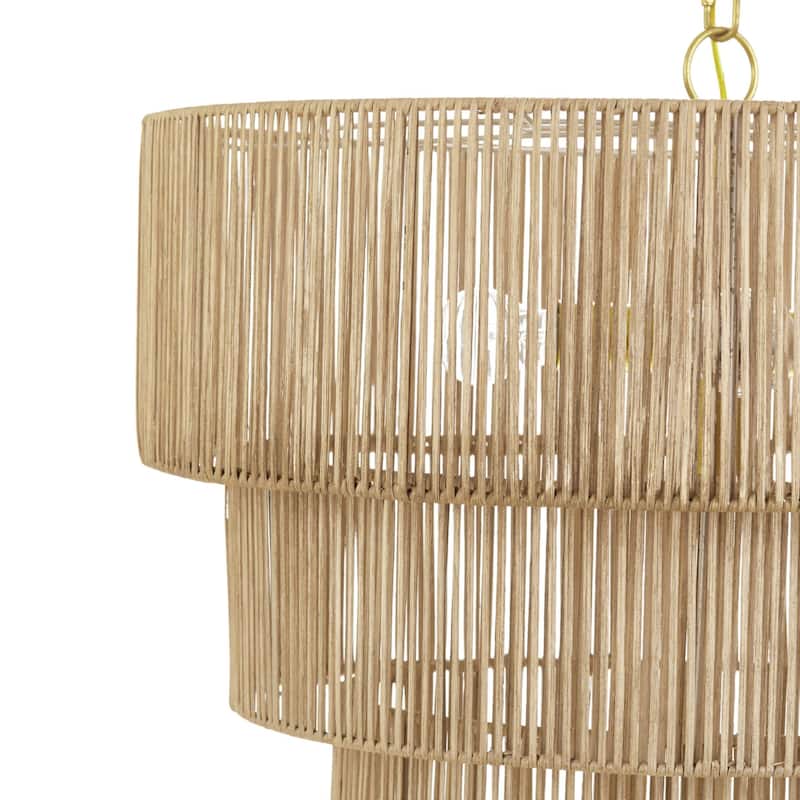 KAWOTI Width 26" 5-Light 4-Tiered Bohemian Pendant Light