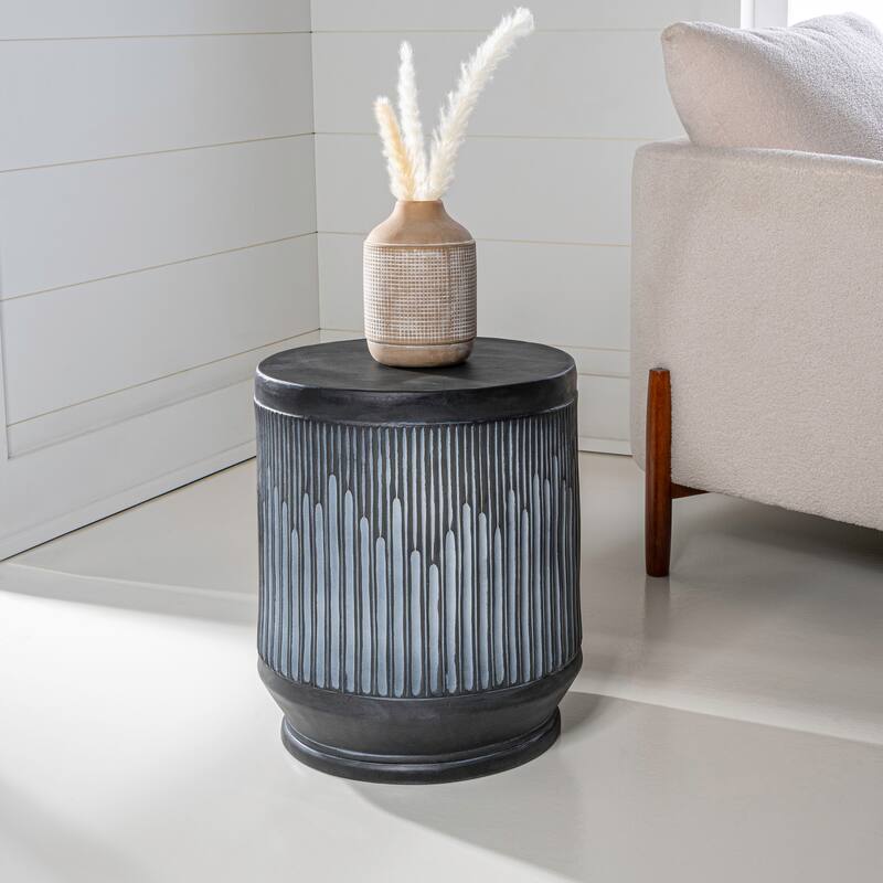 Adrian 17.5" Mid-Century Modern Brutalist Accent Table , by JONATHAN Y