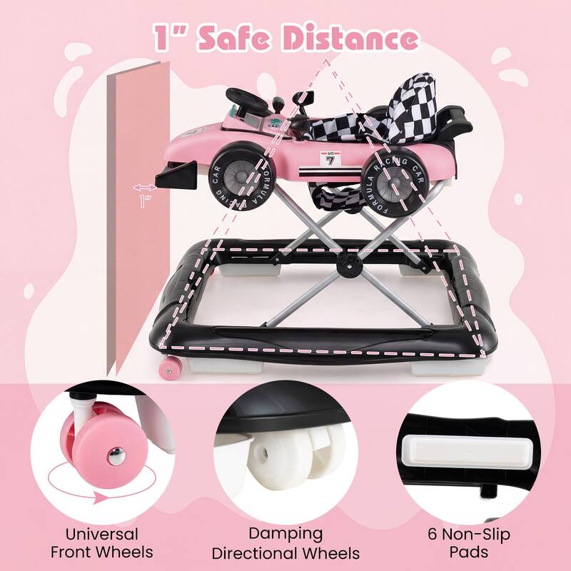 Gymax 4-in-1 Baby Push Walker Activity Center w/3-Level Adjustable