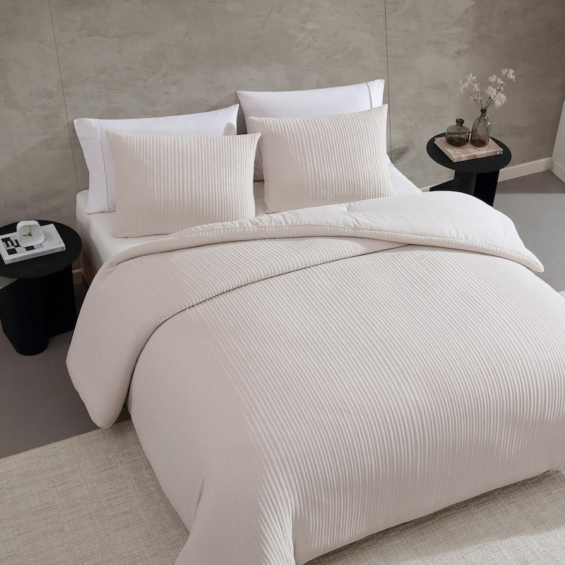 Vera Wang Chenille Beige Reversible Comforter Set