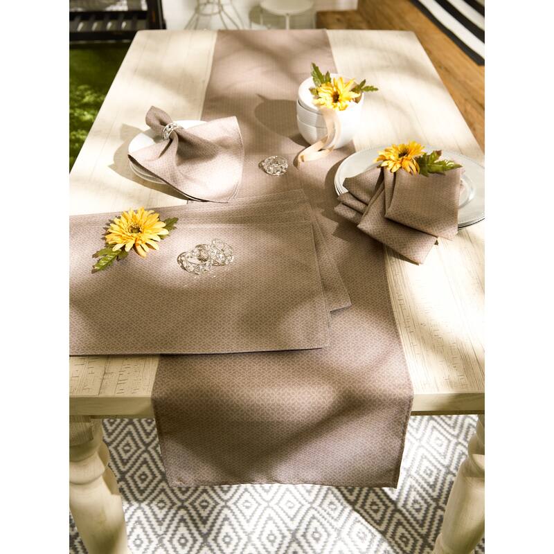 DII Stone Tonal Lattice Print Outdoor Placemat (Set of 6)