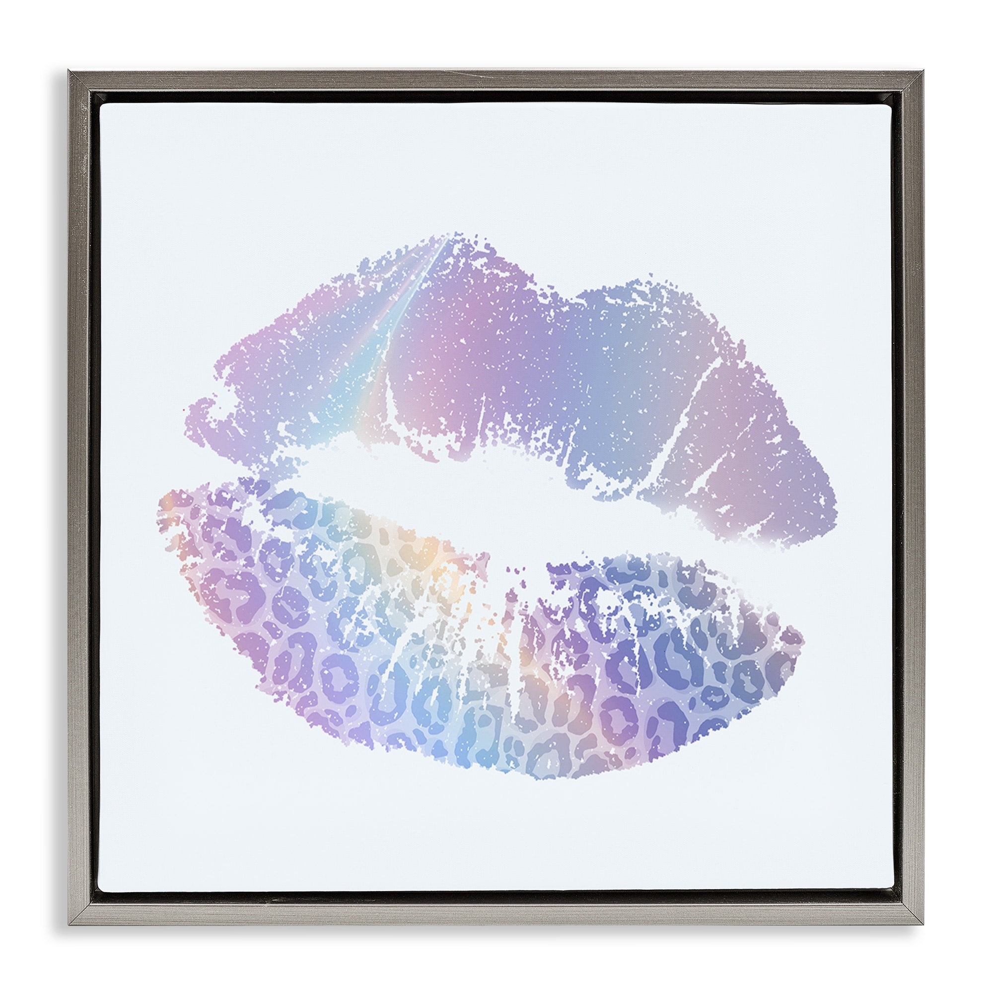 Stupell Purple Rainbow Lipstick Framed Floater Canvas Wall Art Design By Kim Allen