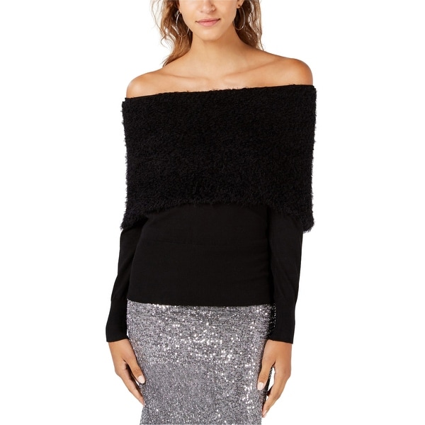 XOXO Womens Eyelash Pullover Sweater, Black, Large. Opens flyout.
