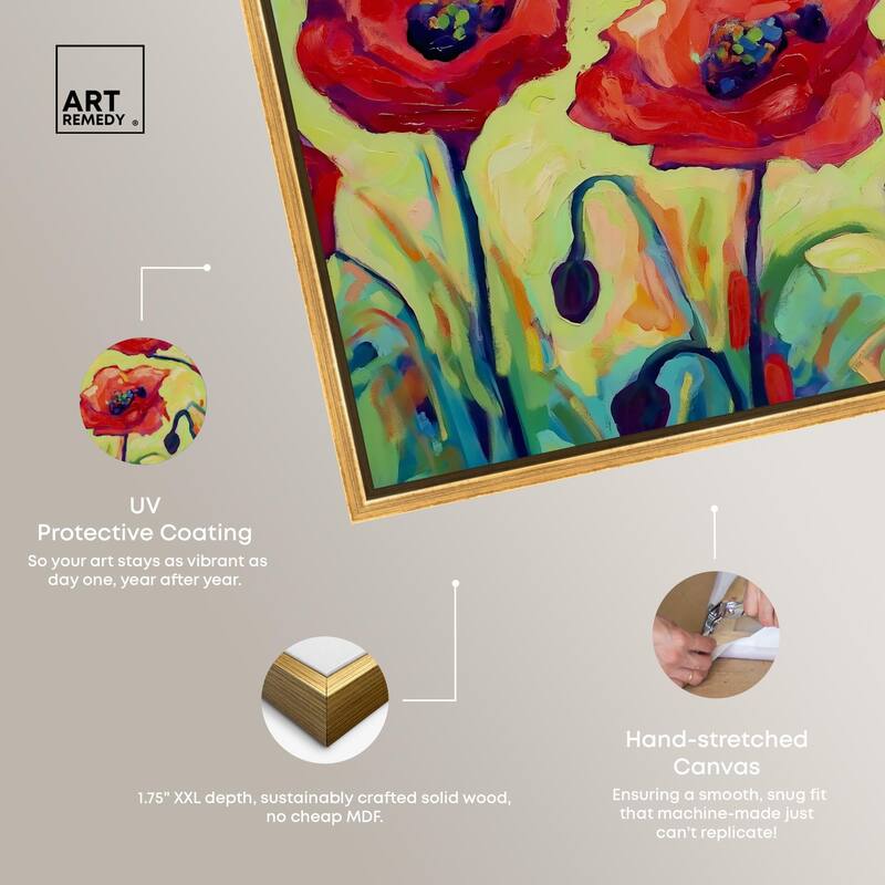 Red Poppy Field II Canvas by Art Remedy