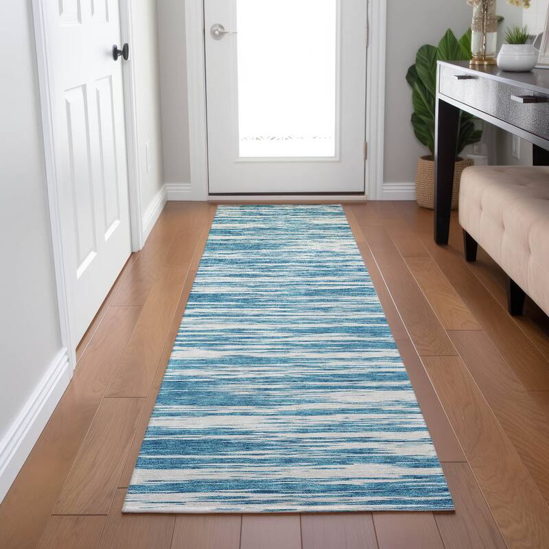 Machine Washable Indoor/ Outdoor Casual Ombre Chantille Rug