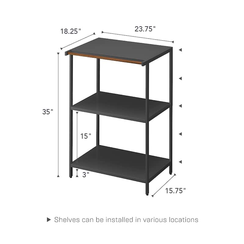 Yamazaki Home Storage Rack - Three Sizes, Steel, 35-Inch, Holds 64.9 lbs, Adjustable - L 18.31 x W 23.62 x H 35.43 inches