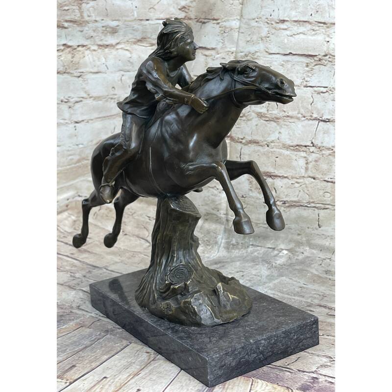 Bronze Sculpture By Antoine Bofill - Le Dernier D’Une Race - Native American On Horse