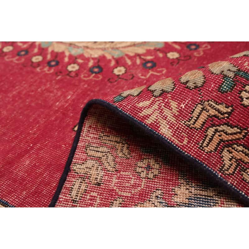 ECARPETGALLERY Hand-knotted Antalya Vintage Burgundy Wool Rug - 8'11 x 12'1