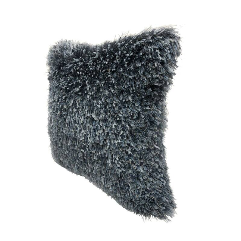Shag Square Throw Pillow - 18" - Gray