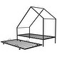 preview thumbnail 3 of 9, Twin Size Metal House Bed with Pull,Out Trundle , Maximizes Space with Versatile Design ,Sturdy Construction