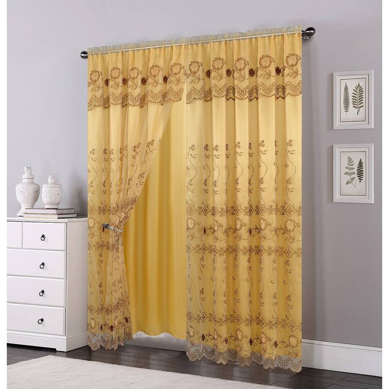 Panels Voile Sheer Curtain with Rod Pocket Valance Bed Bath & Beyond
