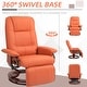 preview thumbnail 31 of 61, HomCom Faux Leather Adjustable Manual Swivel Base Recliner Chair with Comfortable and Relaxing Footrest
