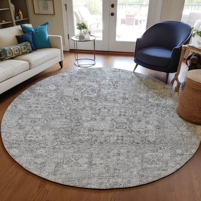 Machine Washable Indoor/ Outdoor Chantille Vintage Traditional Rug