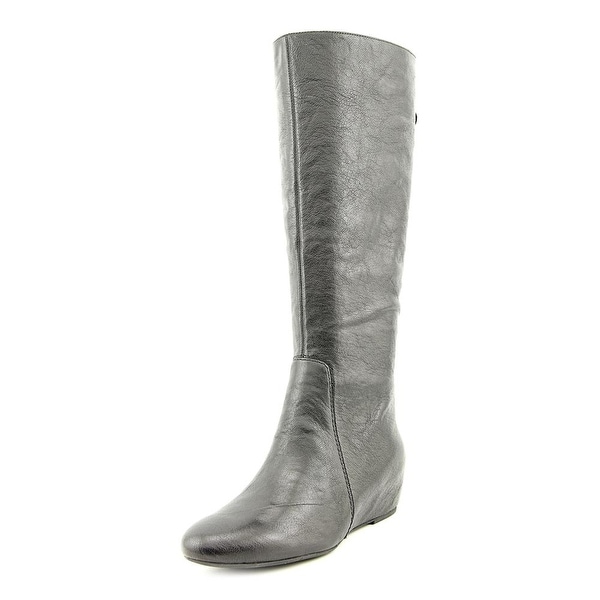 Nine West Myrtle Round Toe Leather Knee High Boot