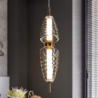 Modern Gold LED 1-Light Pendant Light for Kitchen Island Art Deco Hanging Light