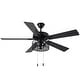 preview thumbnail 8 of 12, Roisin River of Goods Black 52 in. Ceiling Fan With 2 LED Lights - 52" x 52" x 13.75"/18.75"