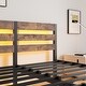 preview thumbnail 7 of 8, Queen Platform Bed Frame with USB, LED, Steel Slats, No Box Spring Needed