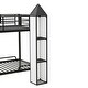 preview thumbnail 8 of 22, Metal Twin over Twin Castle-shaped Bunk Bed with Wardrobe and Multiple Storage