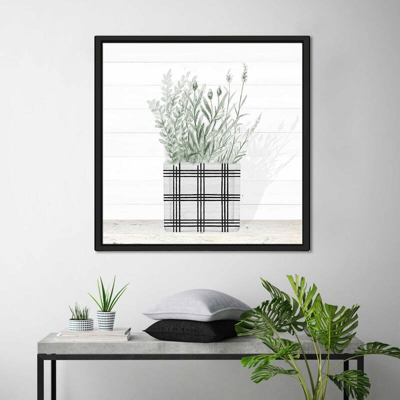 "A Lavender In Modern Pot II" Print on Floating Canvas