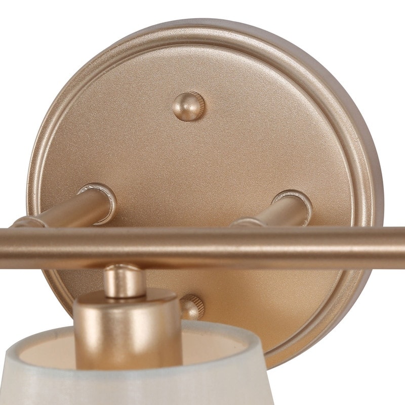 Fabrey 4-light Modern Bathroom Vanity Lights Dimmable Gold Wall Sconces with Fabric Shade - L26.5" x W6" x H8.5"