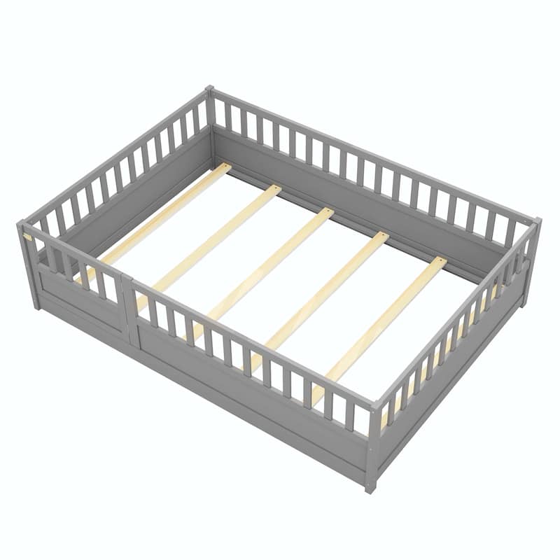 Full Size Floor bed with super high security barrier For children