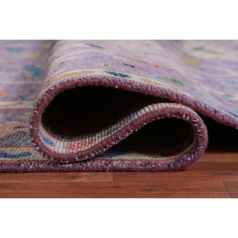 Hand Knotted Oriental 100% Wool Carpet Transitional All-Over Purples Oushak Area Rug - 15' 10'' X 7' 11''