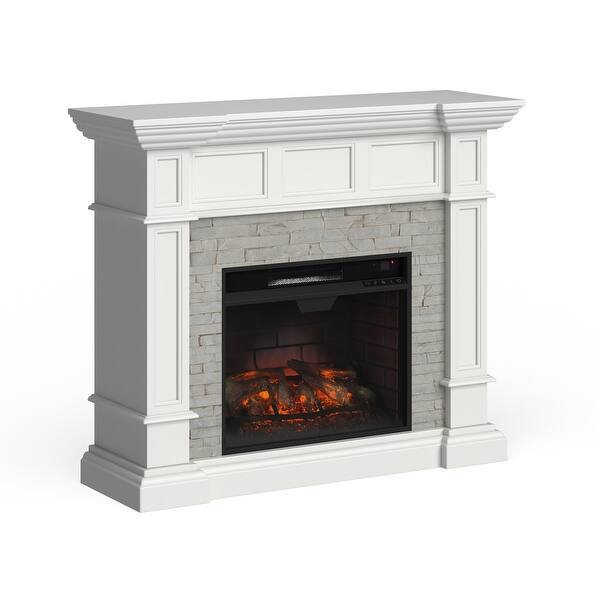 Shop Copper Grove Helianthus White Faux Stone Corner Convertible