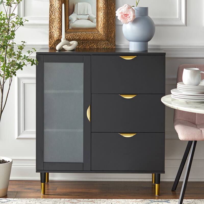 Simple Living Kragen Mid-Century Buffet/Sideboard - Black