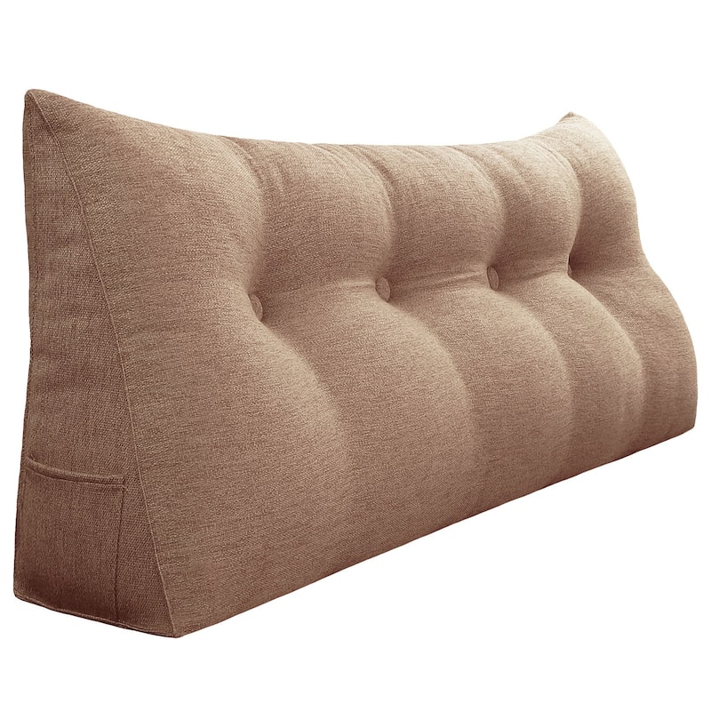 WOWMAX Bed Rest Wedge Reading Pillow Headboard Back Support Cushion - Full - Blush