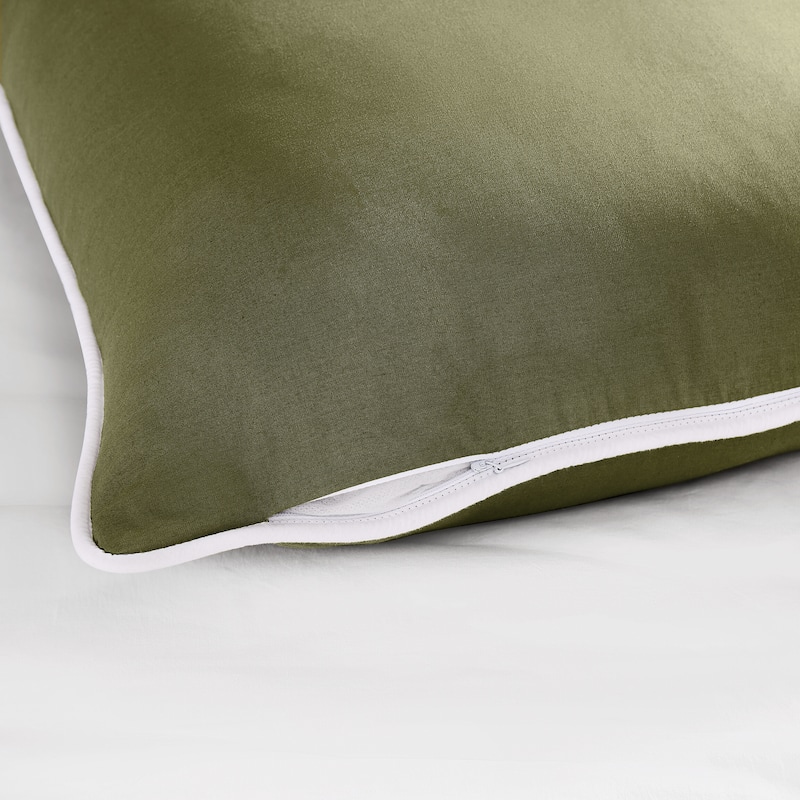 Brooklyn Loom Solid Contrast Piped Decorative Pillow