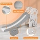 preview thumbnail 3 of 4, 3-in-1 Slide for Kids Freestanding Game Slide with Extra Long Slipping Slope and Basketball Hoop