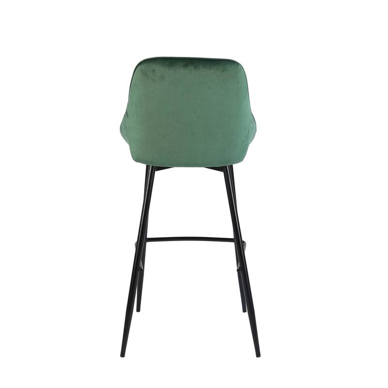 Porthos Home Ugo Bar Stools Set of 2, Velvet Upholstery, Iron Legs