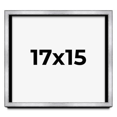 17x15 Shadow Box Frame Silver | 1.375 Inches Deep Real Wood