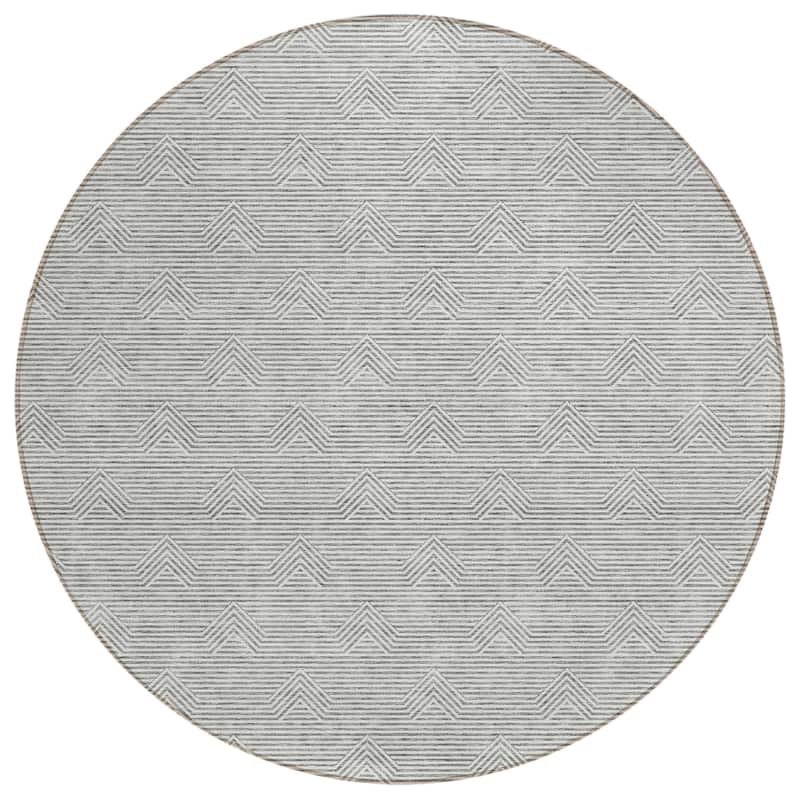 Machine Washable Indoor/ Outdoor Chantille Contemporary Stripe Rug