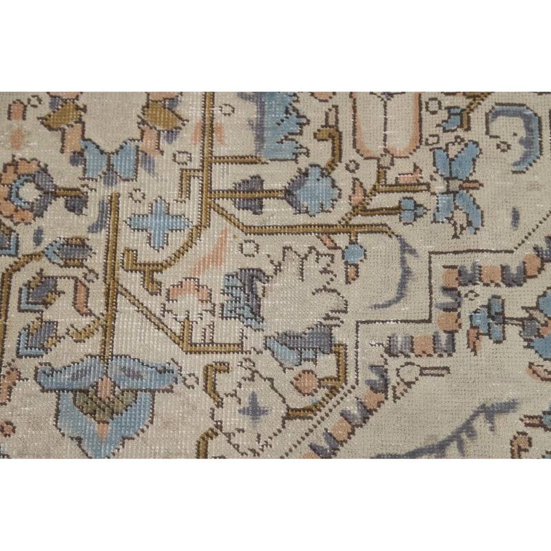 Geometric Tabriz Persian Area Rug Handmade Floral Wool Carpet - 6'7"x 9'8"